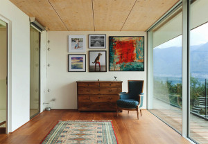 mountain house, modern architecture, interior, detail room