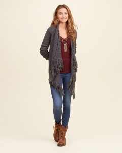 hollister fringe blanket sweater 2