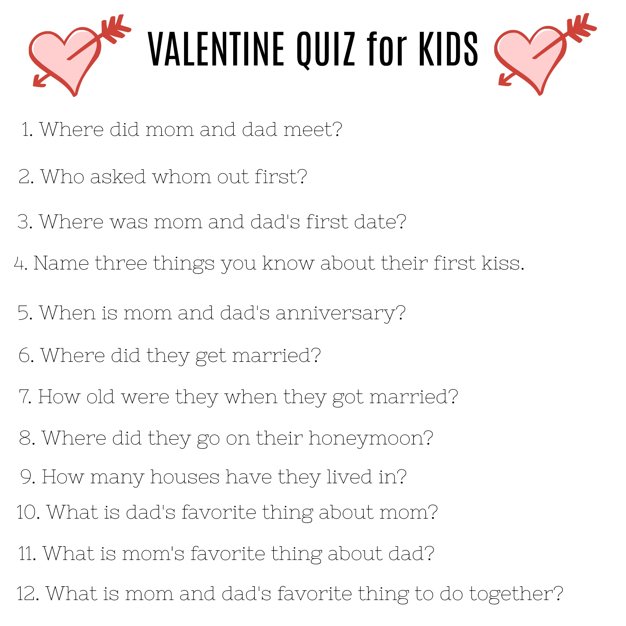 A Family Valentine's Day and a Valentine Quiz for Kids - Brooke Romney