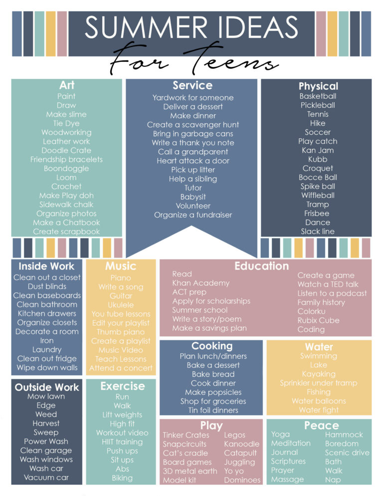Summer ideas for bored teens brooke romney writes