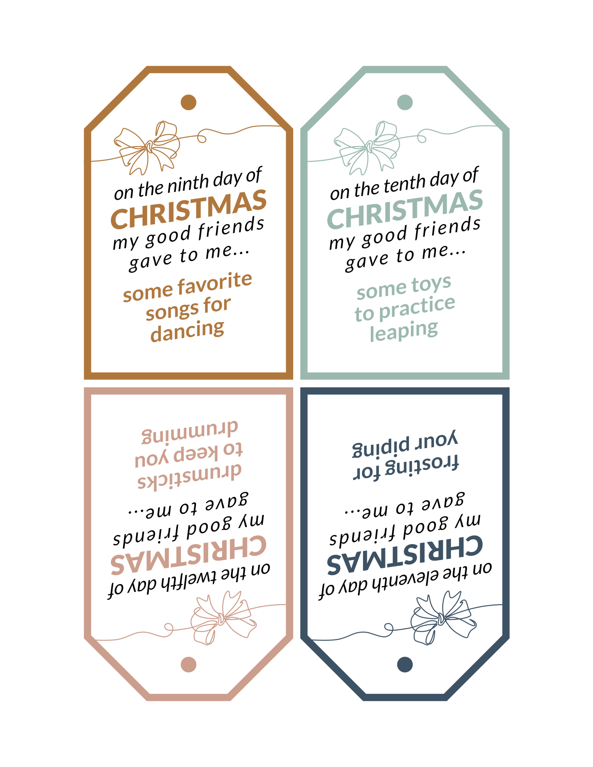 12 Days of Christmas Gift Tags Printable 12 Days of Christmas Gifts Secret  Santa Gift Neighbor, Friend, Teacher Christmas Gift Tags - Etsy | Christmas  gift tags, Christmas gift tags printable, Neighbor christmas gifts